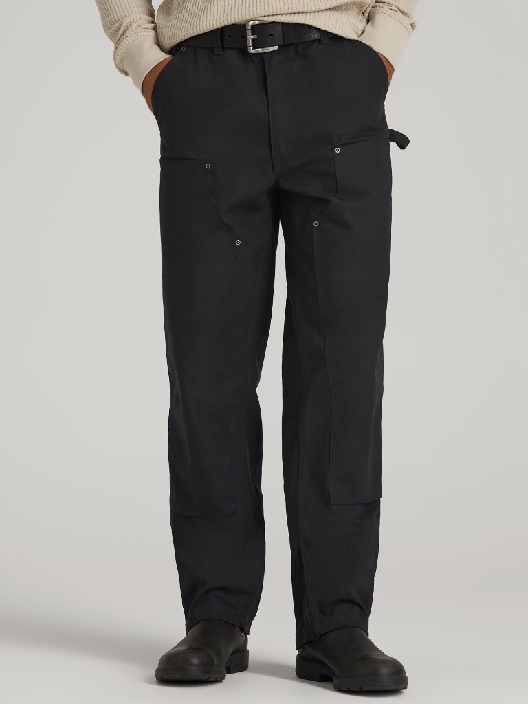 American Tall Lj&S Double Front Utility Work Pants For Tall Men In Black Size 34